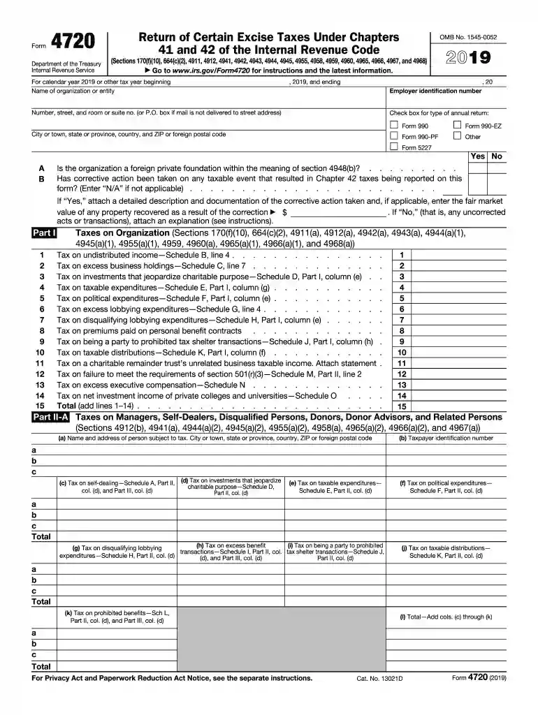 form 4720 Preview on Page 1
