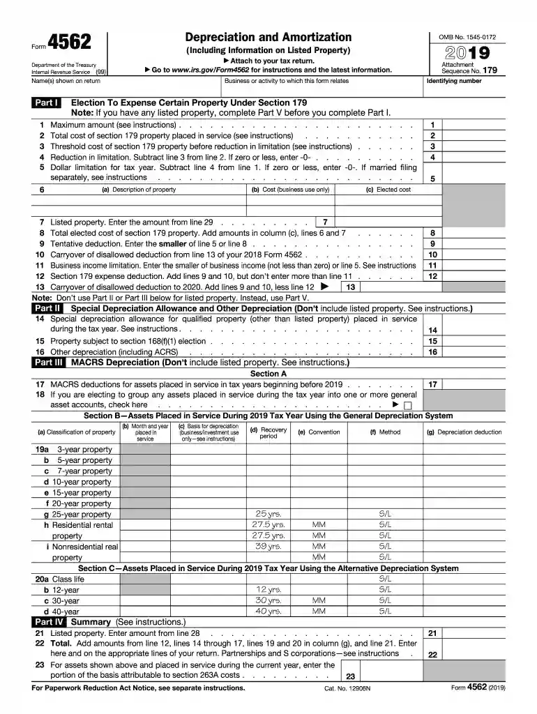 2019 4562 Preview on Page 1