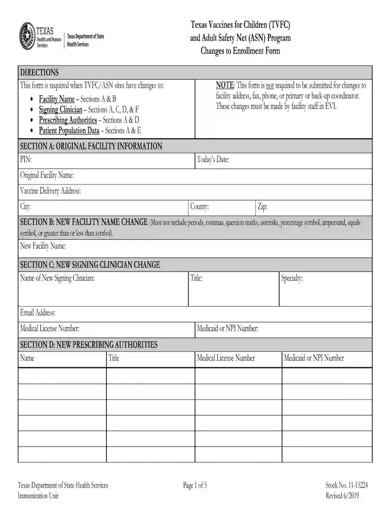 Texas Vaccines for Children (TVFC) Preview on Page 1