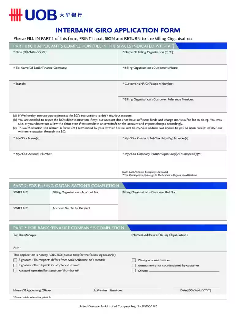 interbank giro application form Preview on Page 1