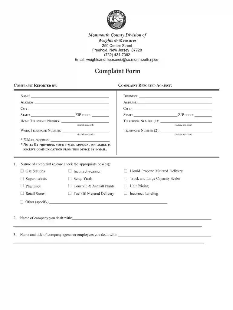 monmouth complaint Preview on Page 1