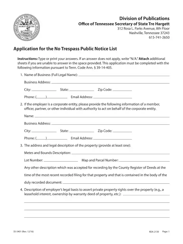 trespass public notice list division Preview on Page 1