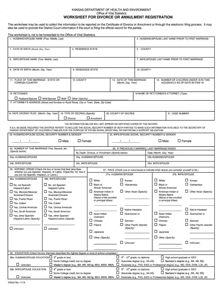 kansas annulment forms Preview on Page 1