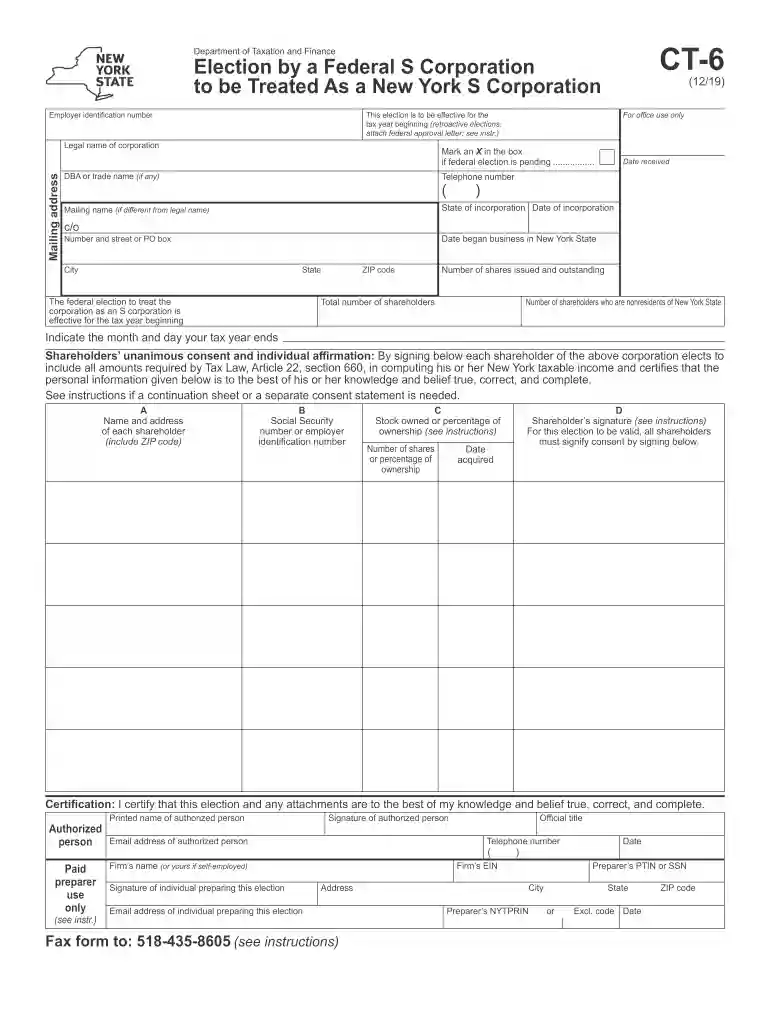 ct 6 form Preview on Page 1