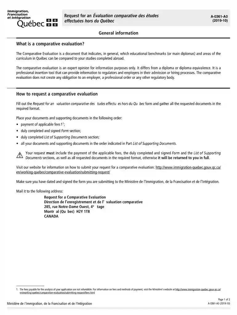 evaluation comparative quebec Preview on Page 1