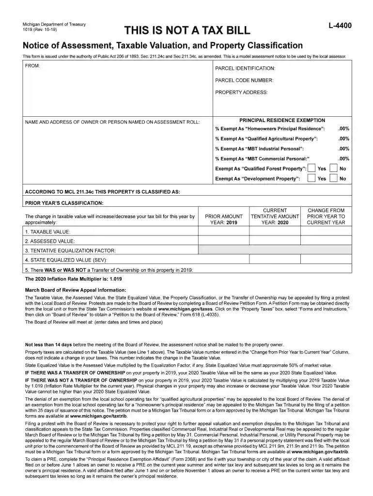 michigan assessment taxable valuation Preview on Page 1