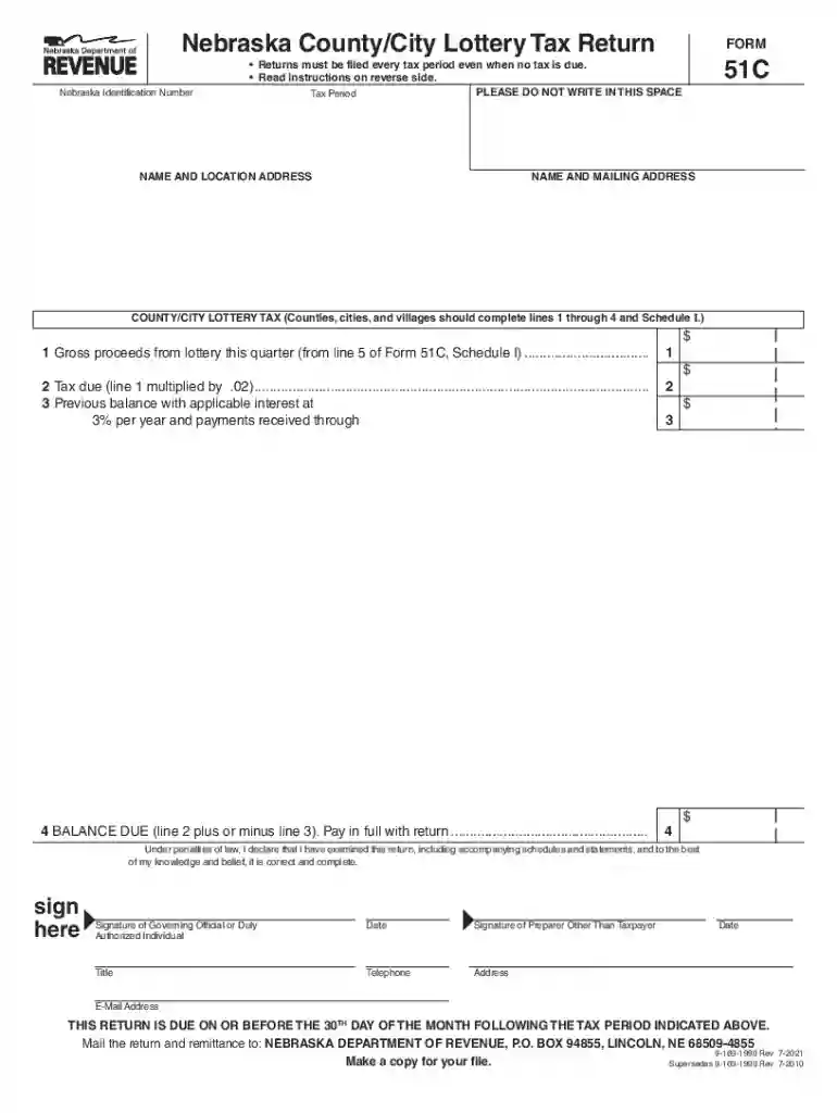 51c lottery tax form Preview on Page 1