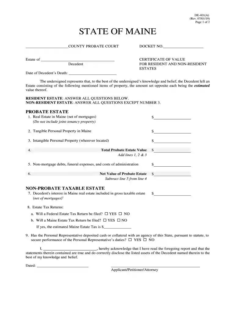maine de 401 Preview on Page 1