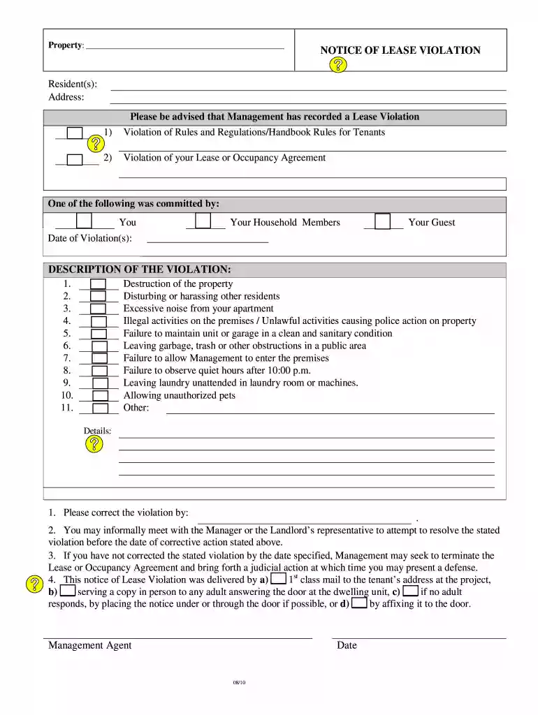 lease violation template free Preview on Page 1