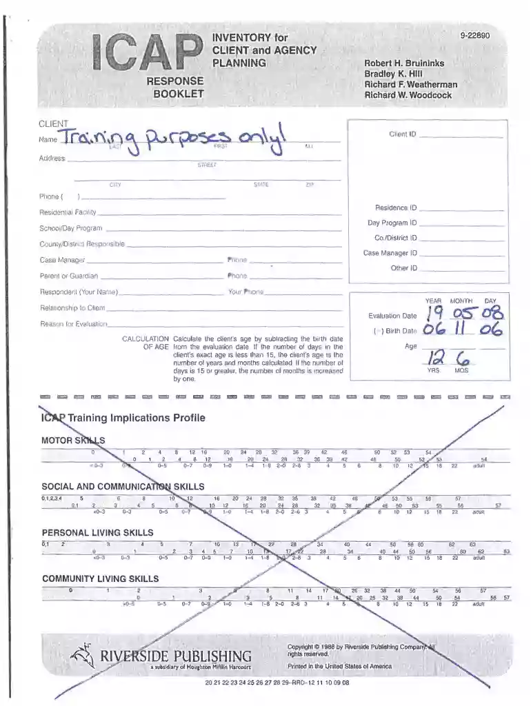 icap assessment booklet Preview on Page 1