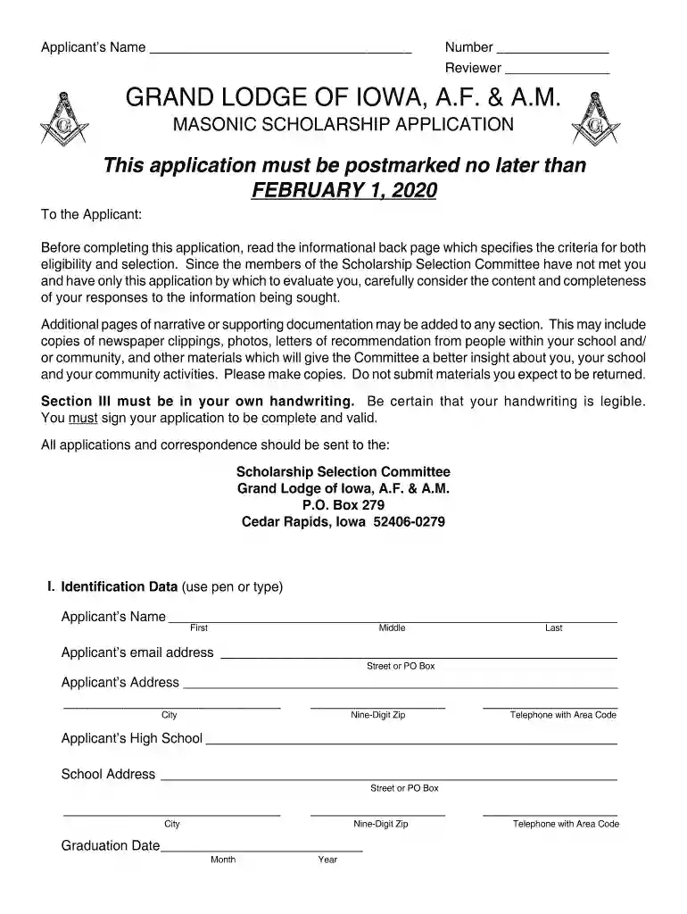 grand lodge of iowa scholarship Preview on Page 1