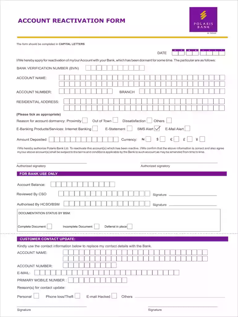 how to reactivate my polaris bank account Preview on Page 1