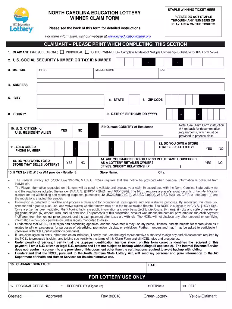who can take your lottery winnings in nc online Preview on Page 1
