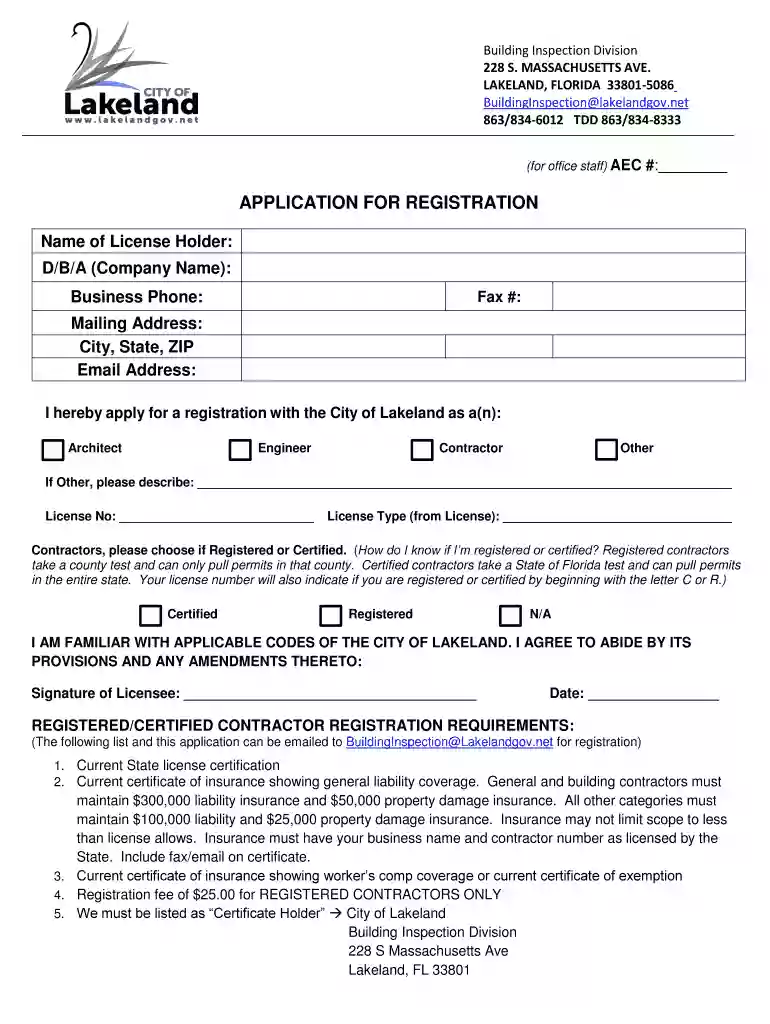 florida application registration Preview on Page 1