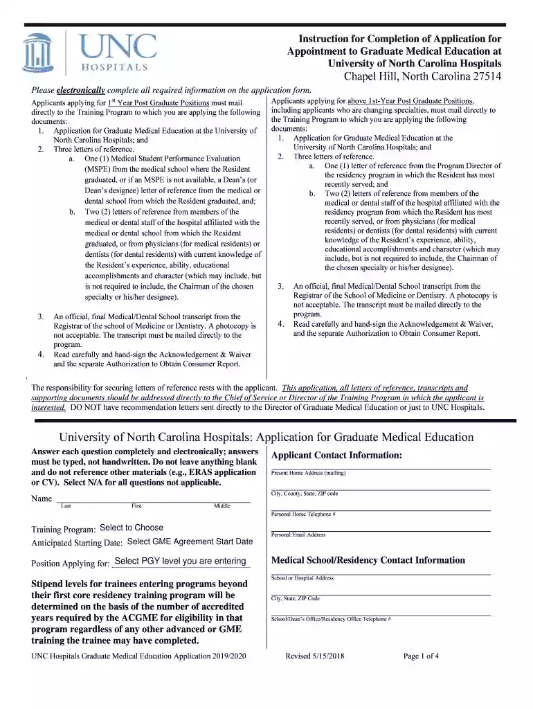 Instruction for Completion of Application for Appointment to Preview on Page 1