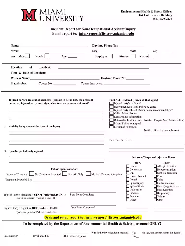 miami university incident report Preview on Page 1