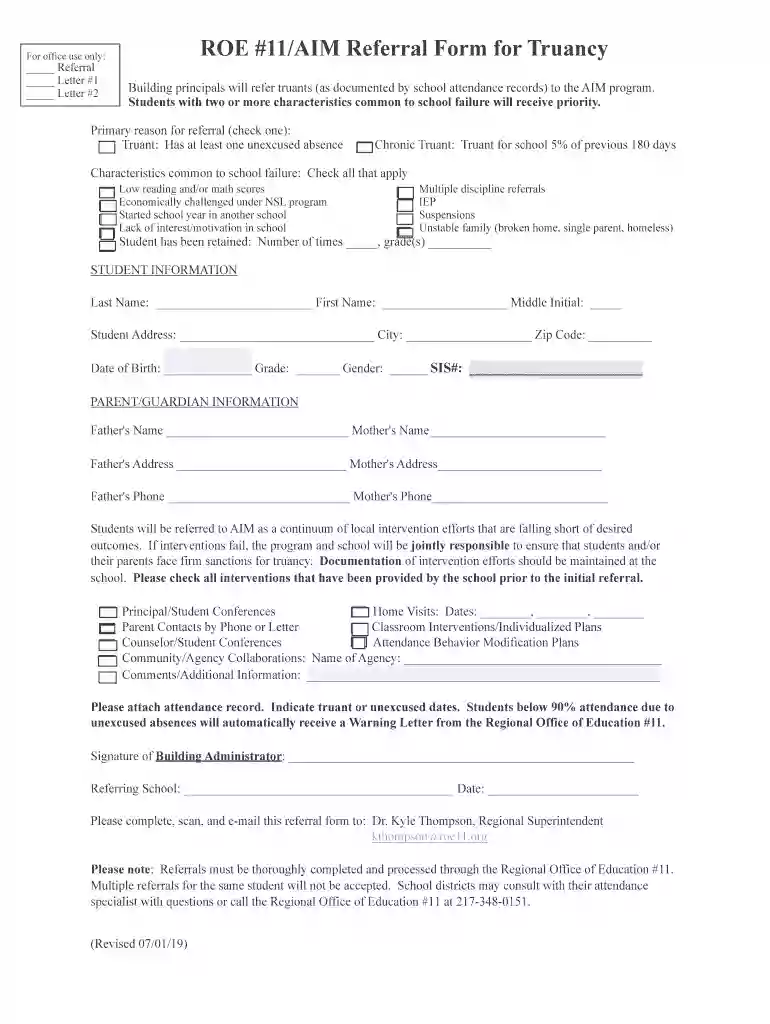 letter of truancy Preview on Page 1