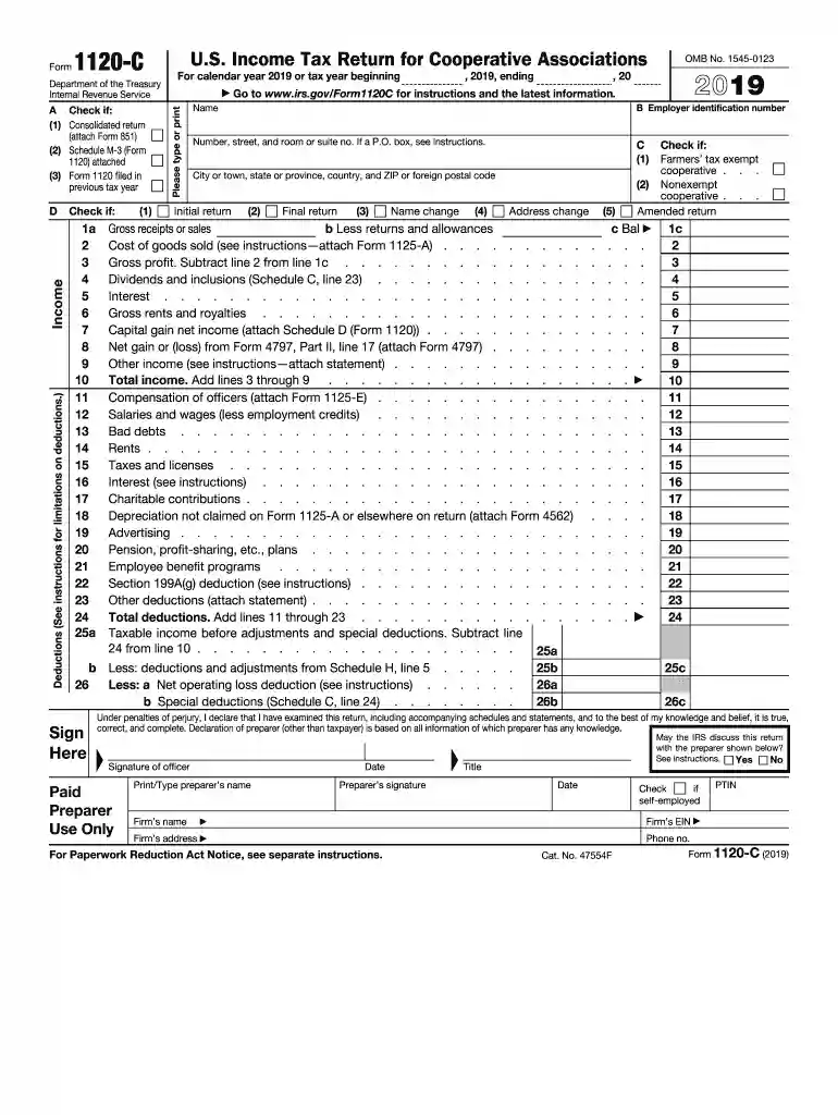 form 1120 c Preview on Page 1