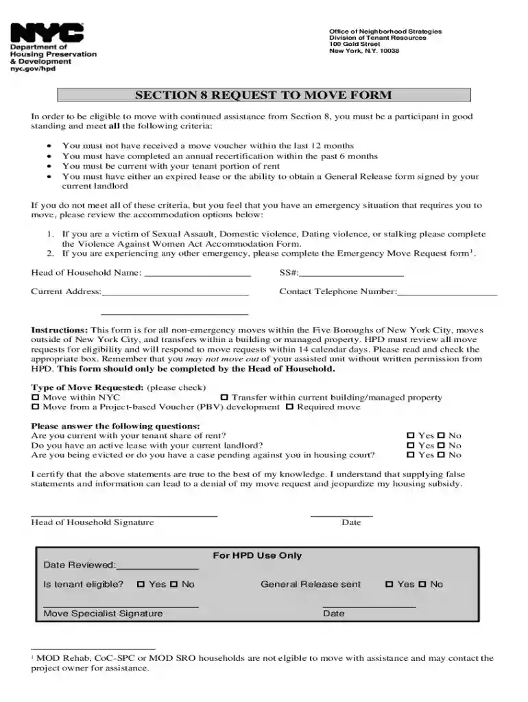 section 8 request move Preview on Page 1
