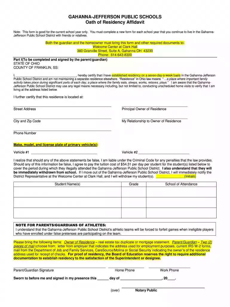 GAHANNA-JEFFERSON PUBLIC SCHOOLS Oath of Preview on Page 1