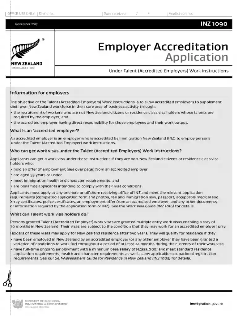 new zealand employer accreditation application Preview on Page 1