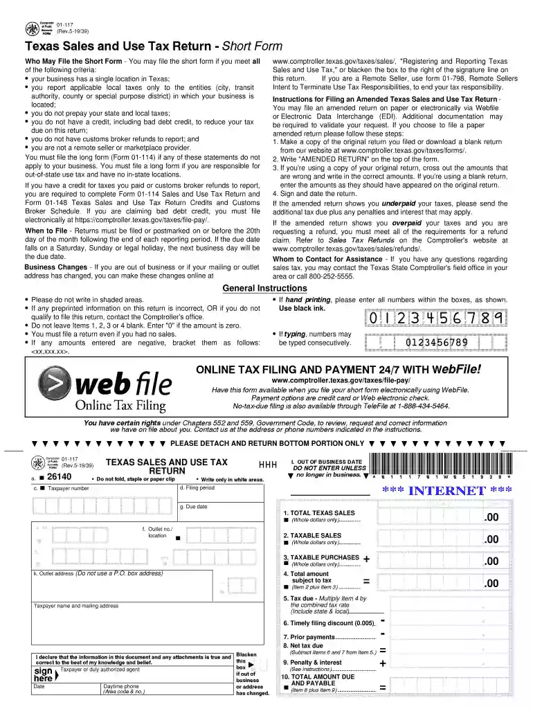 texas form 01 117 Preview on Page 1