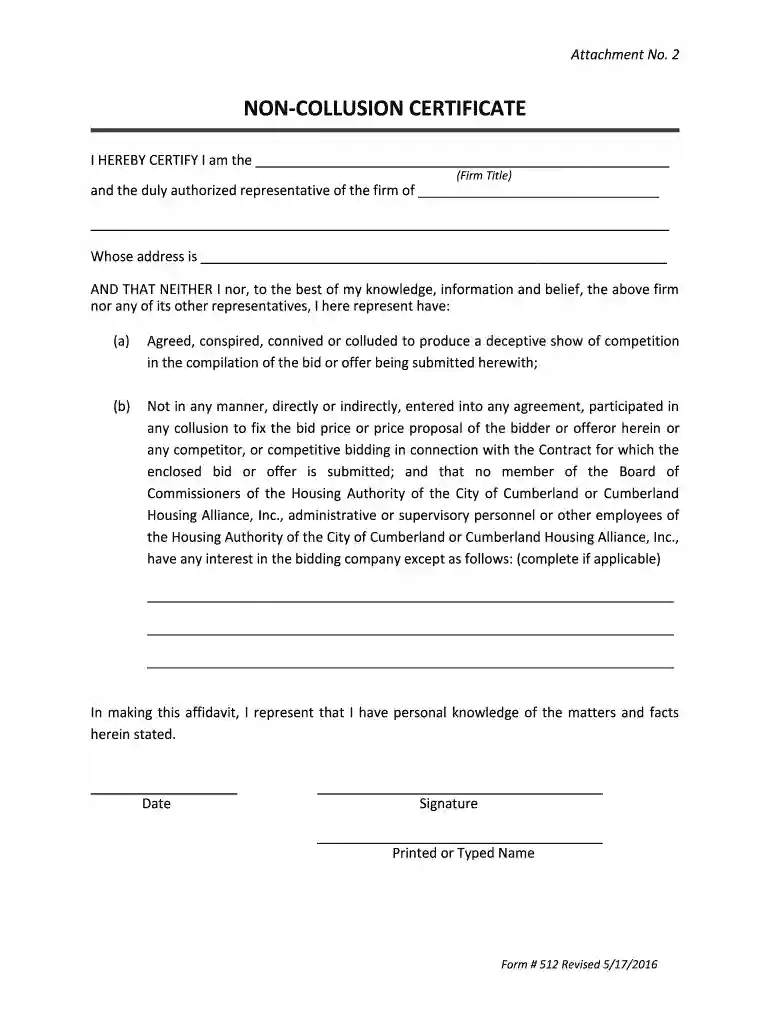 2016 MD Cumberland Housing Form 512 Preview on Page 1