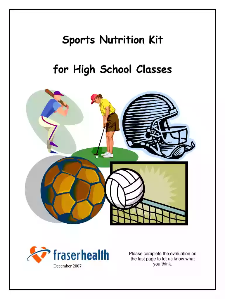 Sports Nutrition Kit for High school Classes - Fraser Health Authority Preview on Page 1