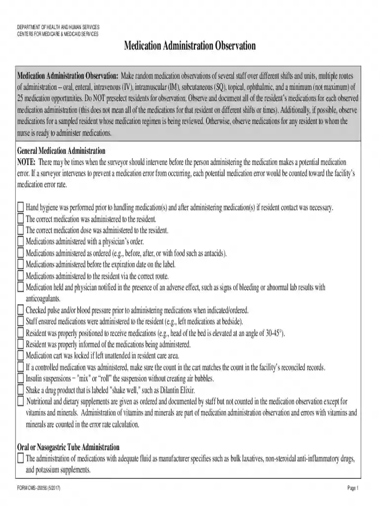 cms medication administration observation Preview on Page 1
