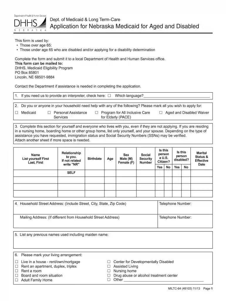 medicaid application Preview on Page 1