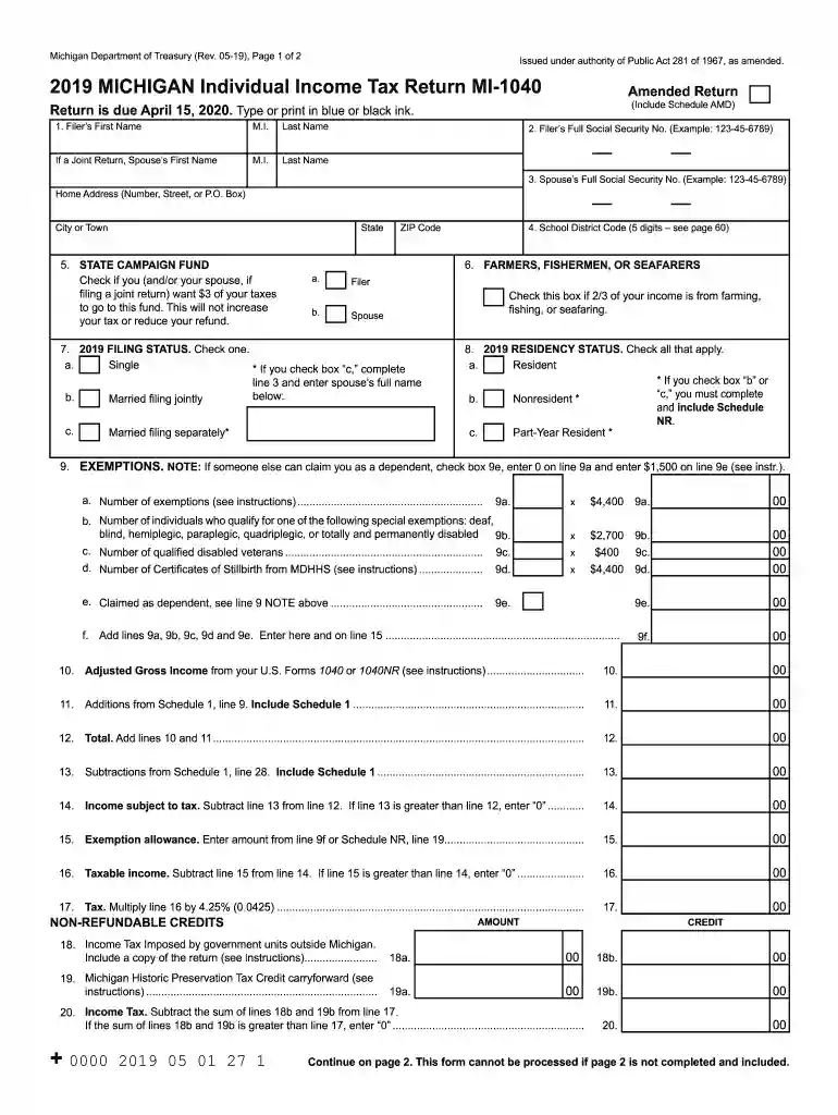 1040 form Preview on Page 1