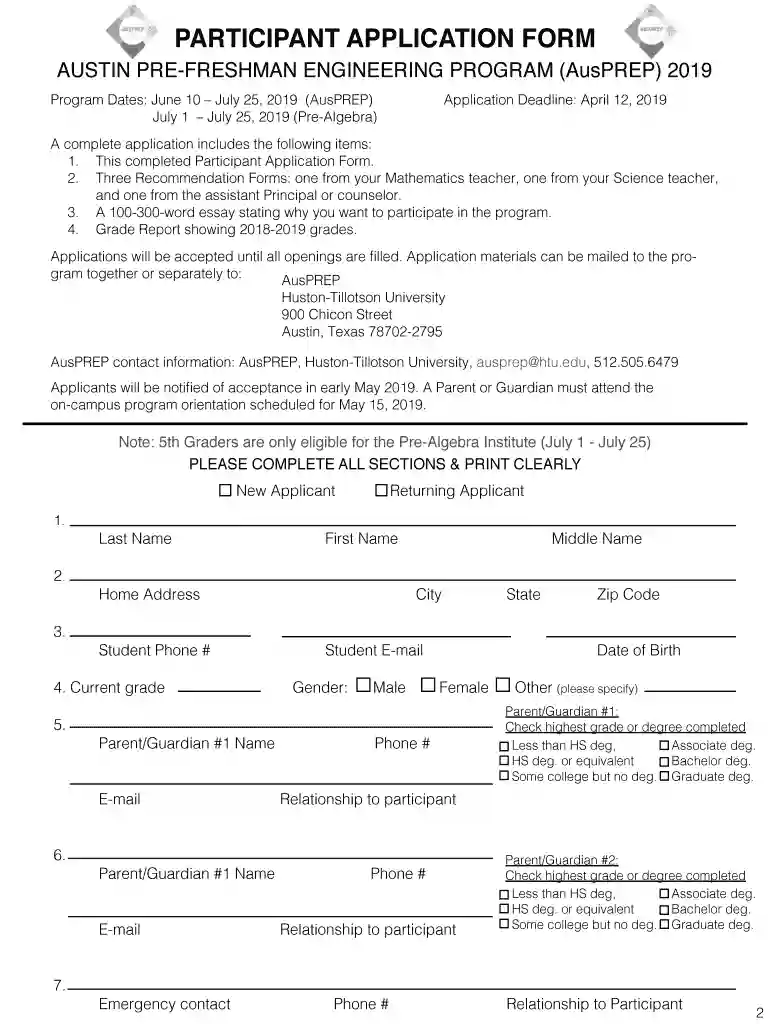 Application deadline is April 12, 2019, or until all openings are filled Preview on Page 1