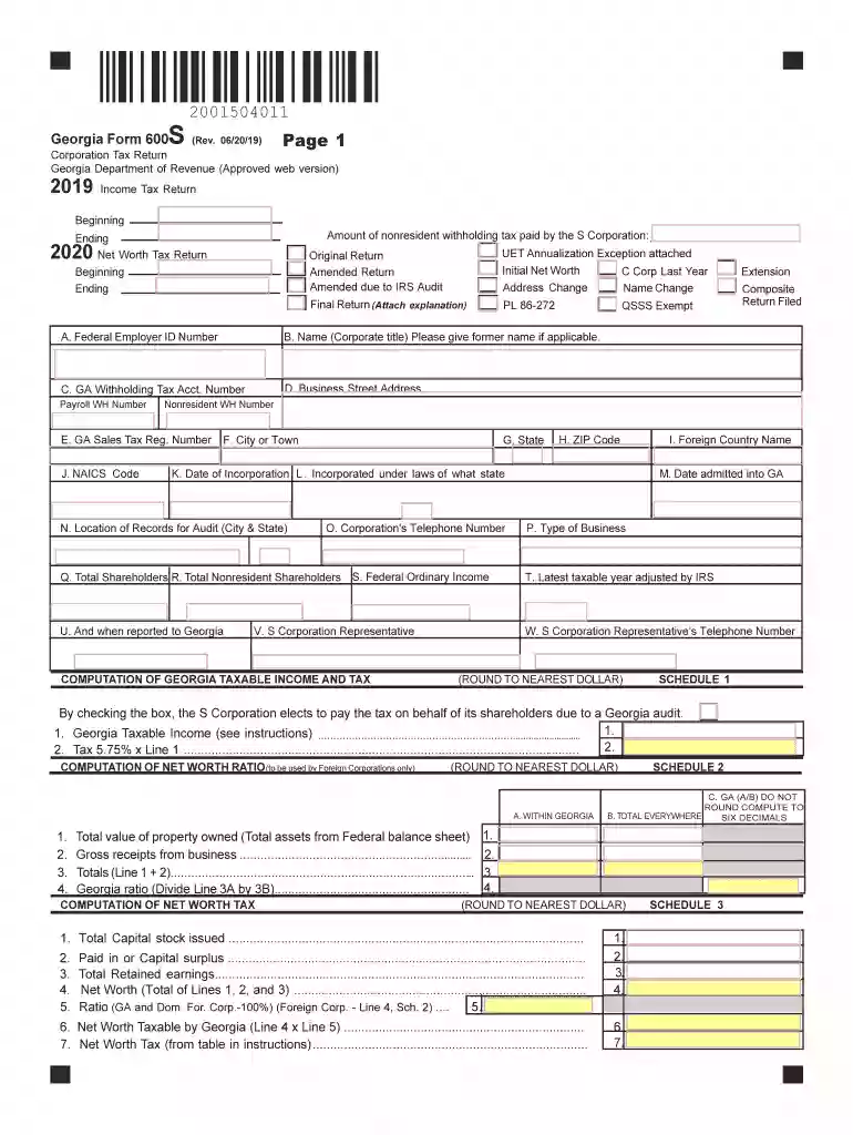georgia form 600s instructions 2023 Preview on Page 1