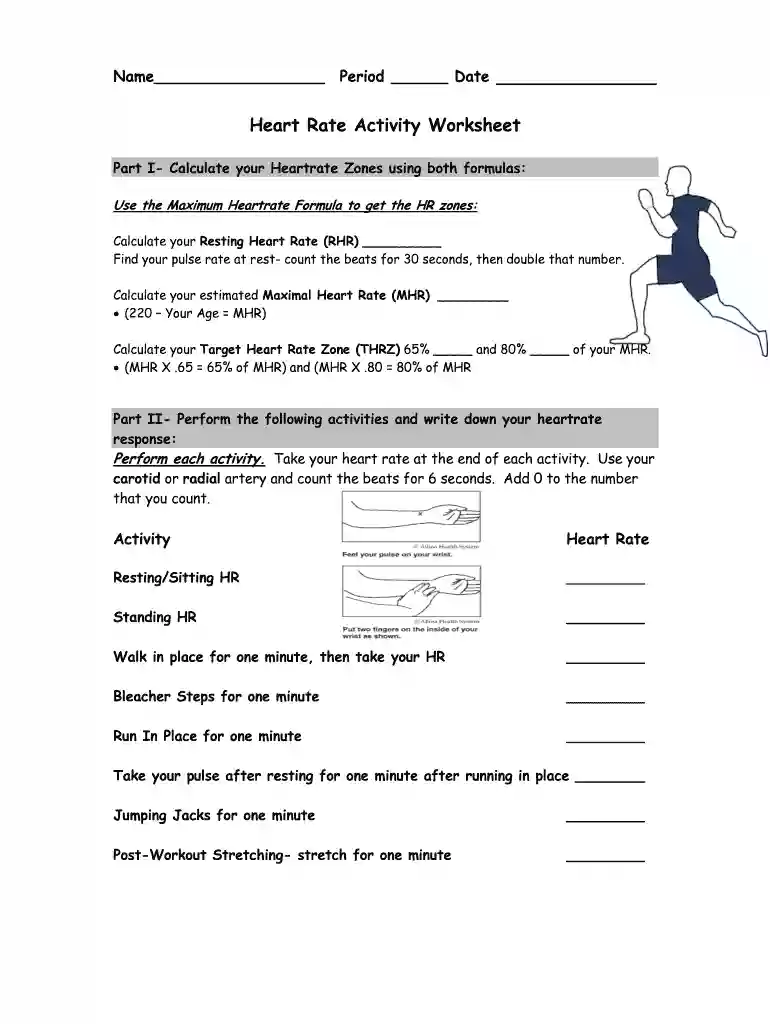 heart rate activity worksheet pdf Preview on Page 1