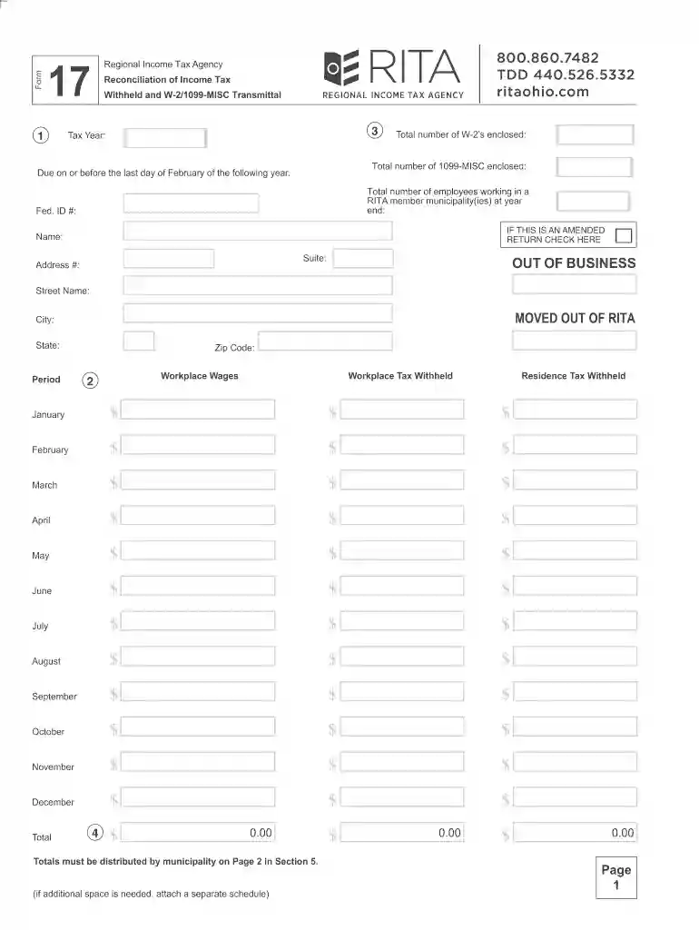 rita form 17 Preview on Page 1