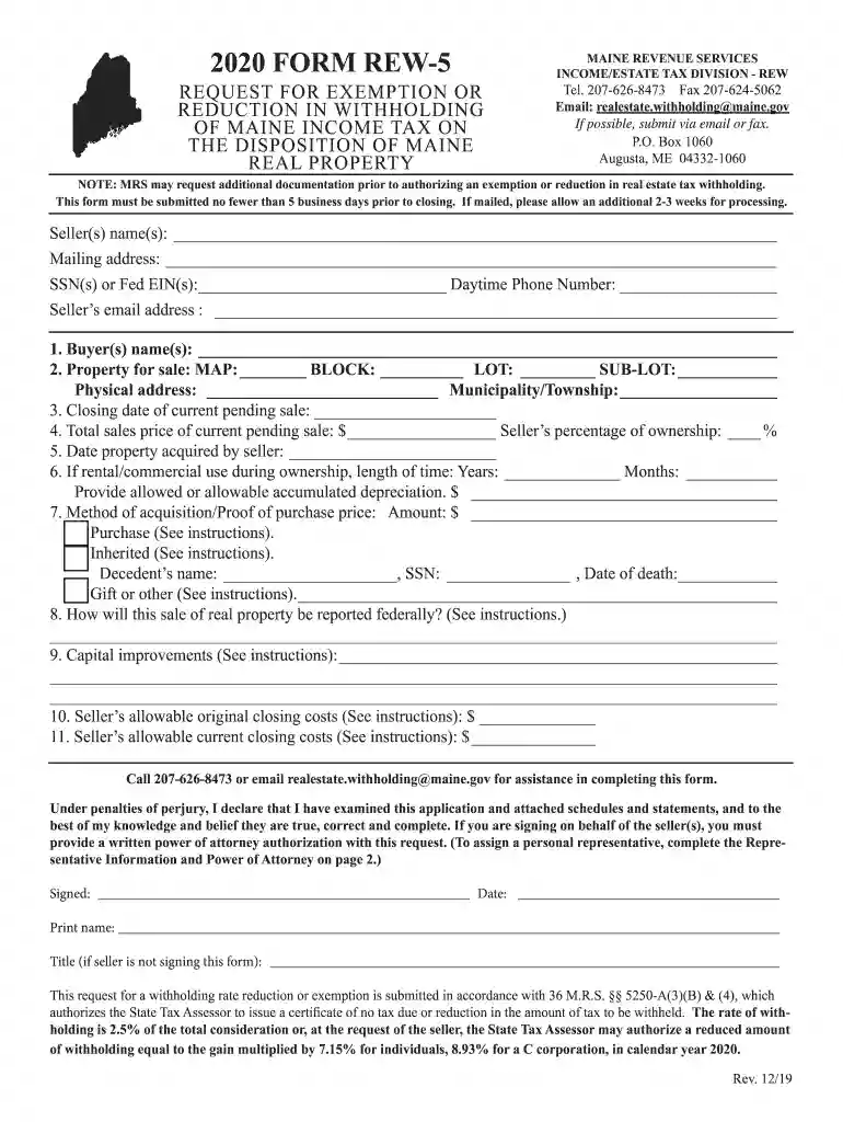 maine form rew 5 Preview on Page 1