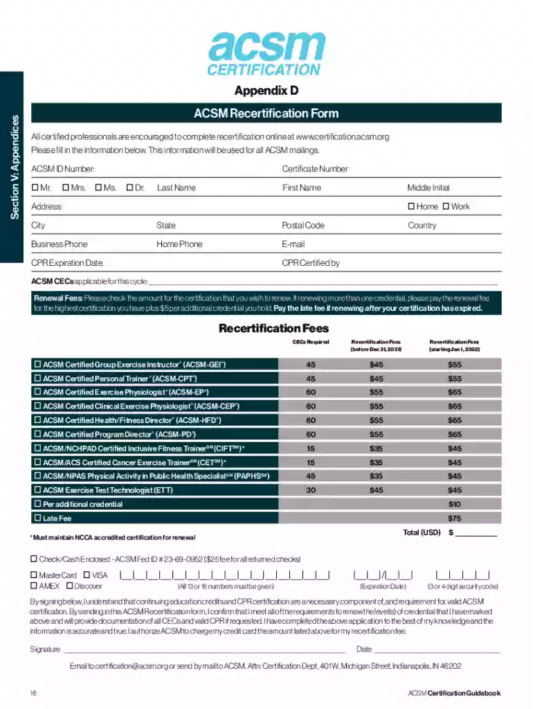 acsm form Preview on Page 1