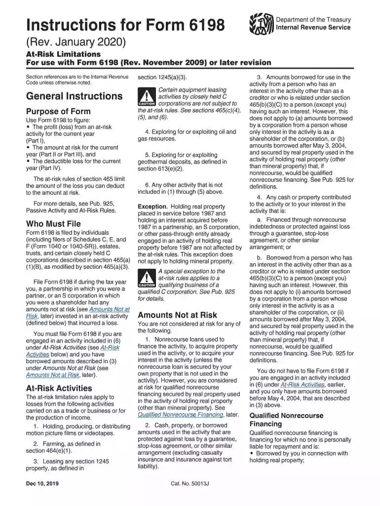 irs form 6198 Preview on Page 1