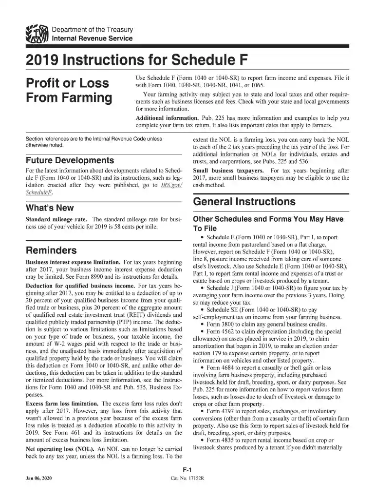 schedule f tax form Preview on Page 1