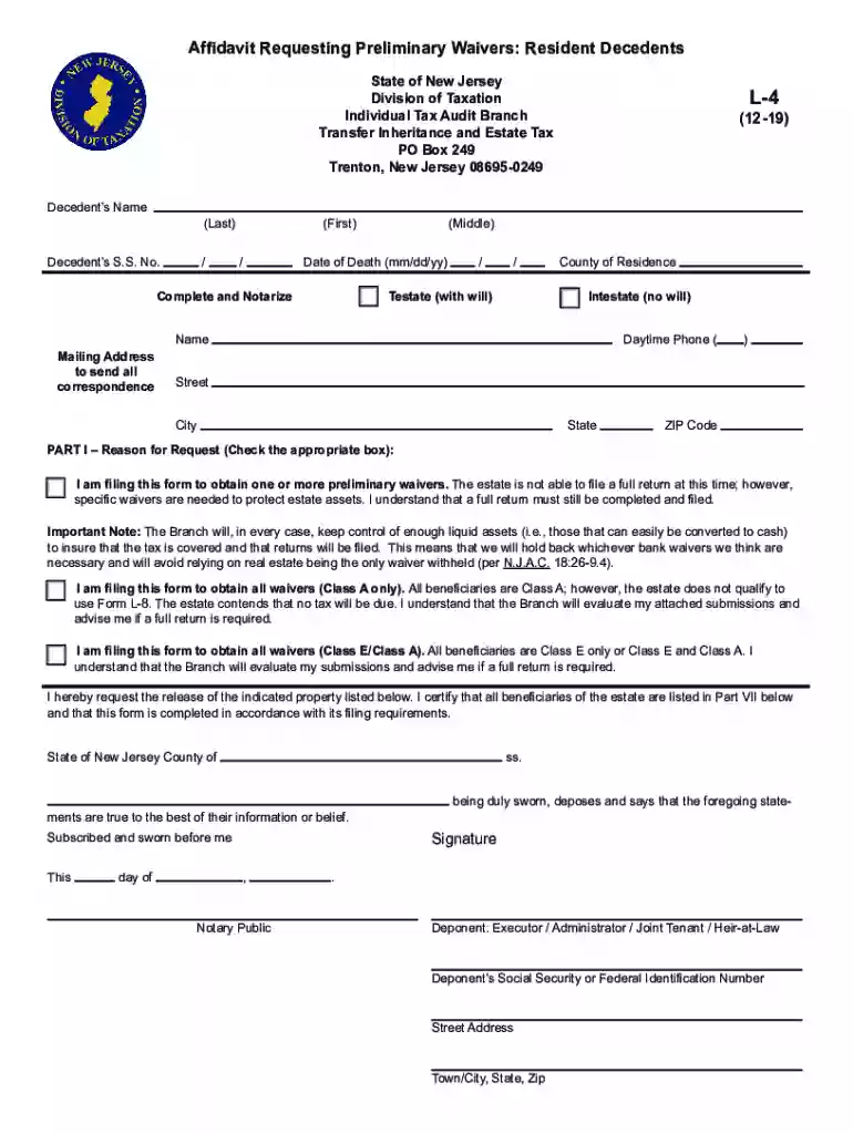 nj inheritance waiver tax form 01 pdf Preview on Page 1