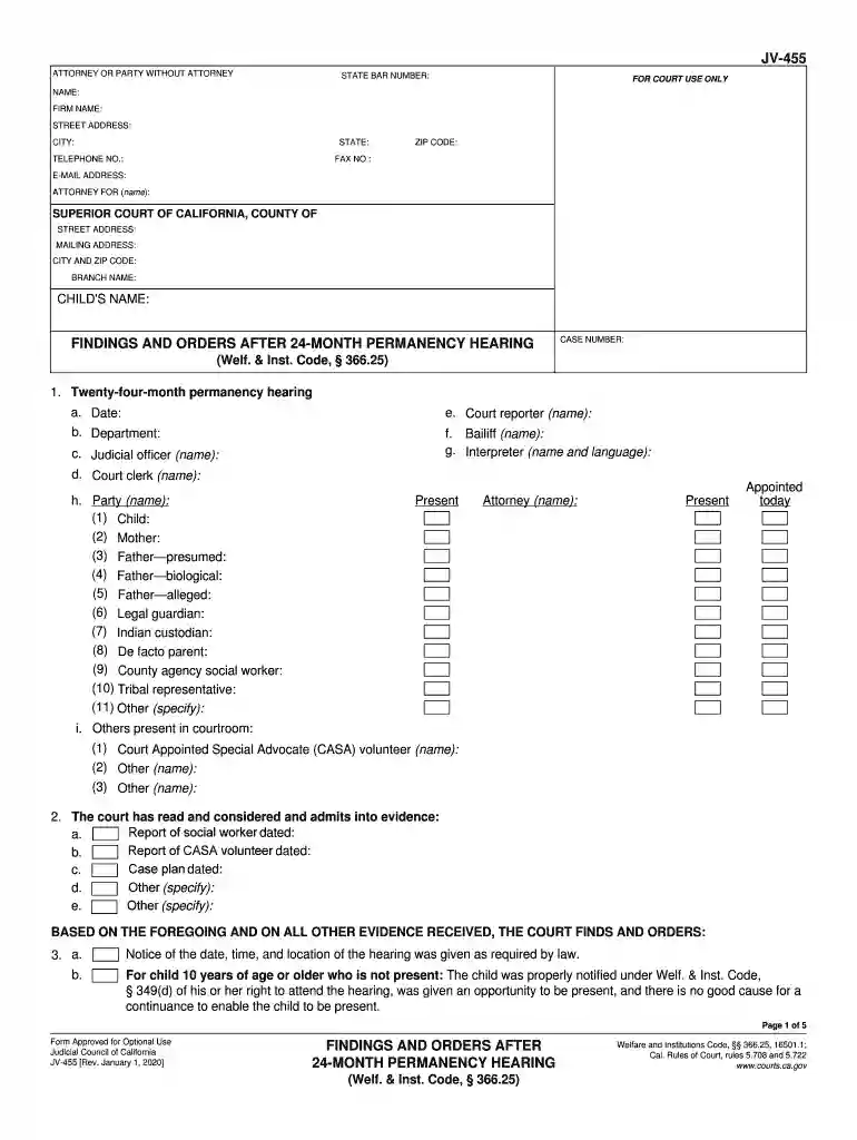 JV-455 - California Courts - CA Preview on Page 1