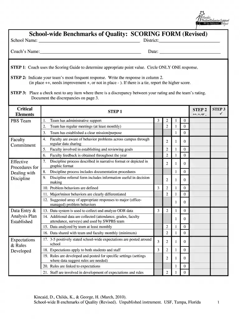 benchmark form Preview on Page 1