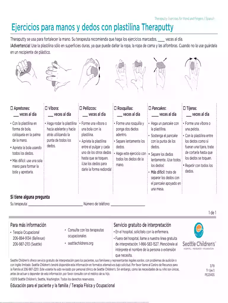 theraputty exercises pdf Preview on Page 1