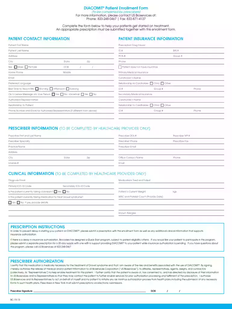 Diacomit PSC Prior Authorization Form - CignaforHCP Preview on Page 1