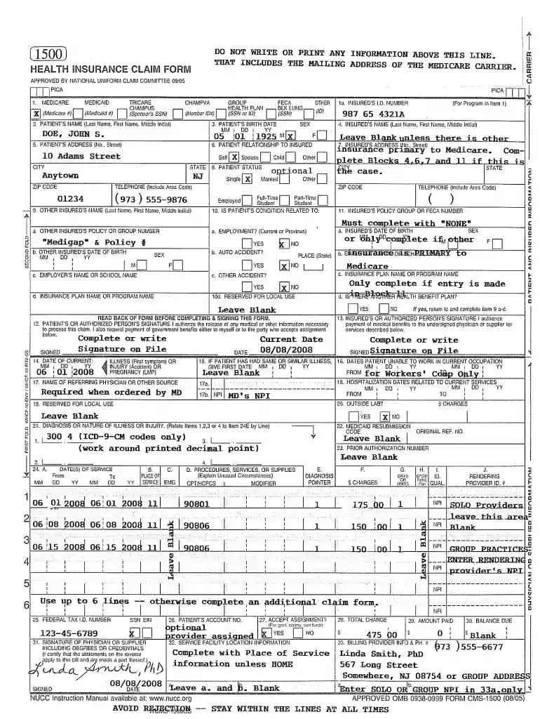 motor insurance claim form filled sample Preview on Page 1