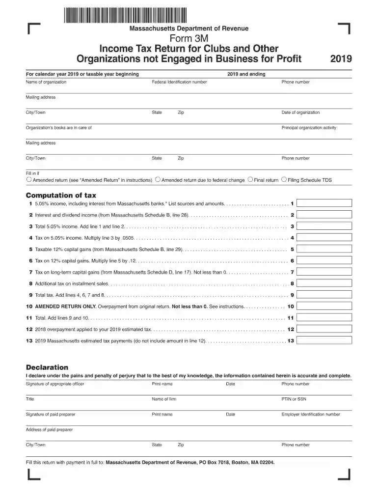 massachusetts form 3m Preview on Page 1