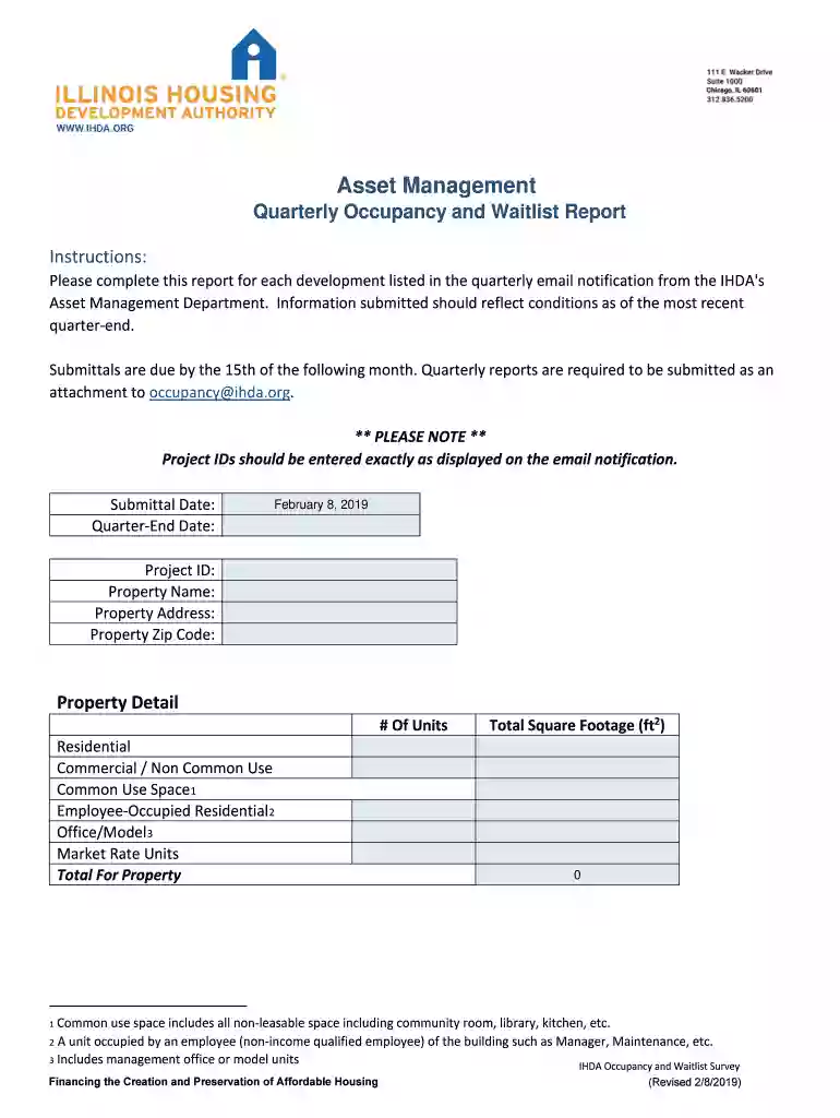 Quarterly Occupancy and Waitlist Report Preview on Page 1