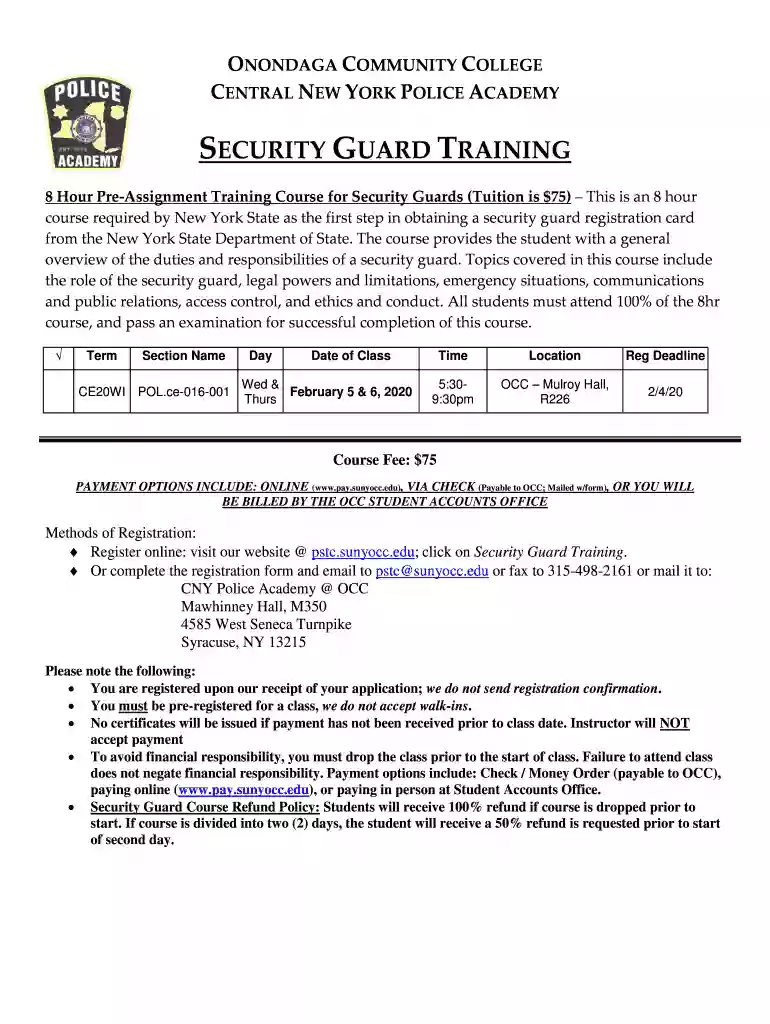 8 and 16 hour security certificate free nyc pdf Preview on Page 1