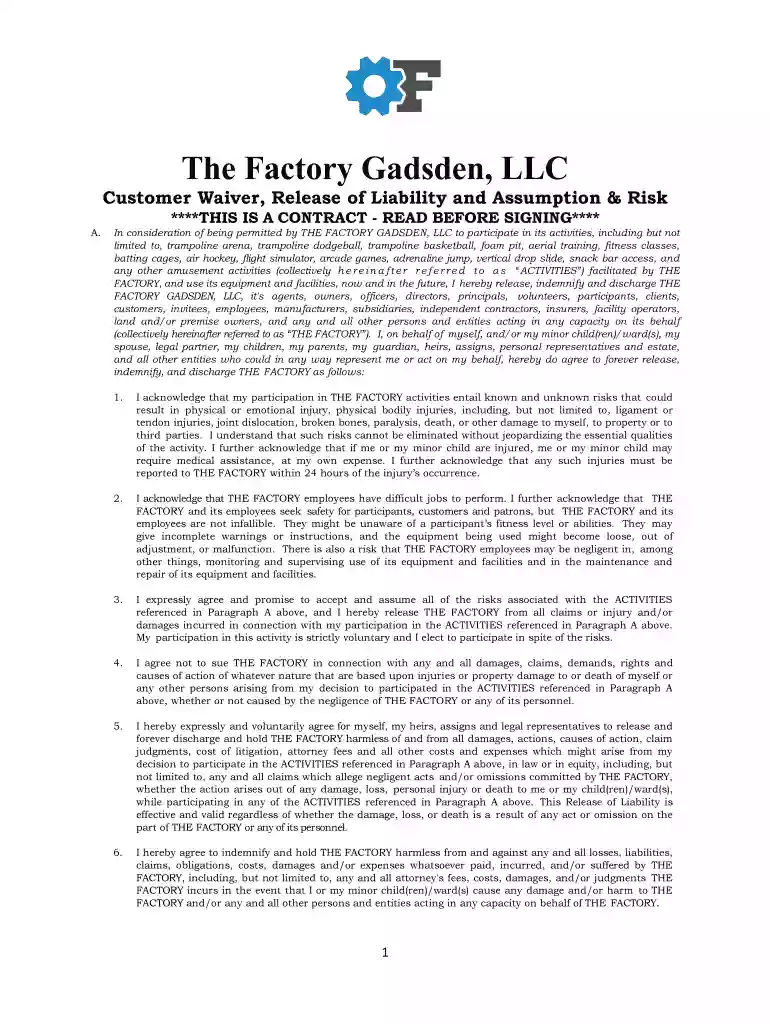 the factory waiver Preview on Page 1