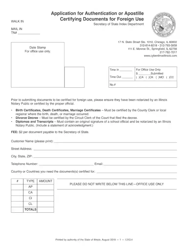 apostille application Preview on Page 1